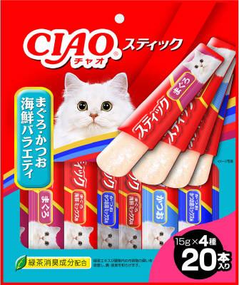 他サイト： いなばペットフード CIAO スティック まぐろ・かつお海鮮バラエティ 15g×20本入 返品種別Bの商品画像
