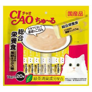 他サイト： いなばペットフード チャオちゅ〜る 総合栄養食 とりささみ 海鮮ミックス味 14g×20本入り チャオちゅーる返品種別Bの商品画像