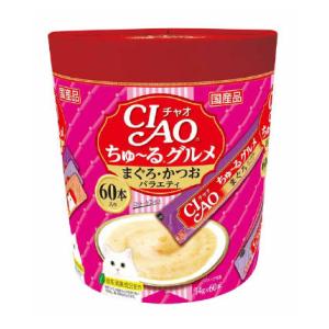 他サイト： いなばペットフード CIAO ちゅ〜るグルメ まぐろ・かつおバラエティ 14g×60本 返品種別Bの商品画像