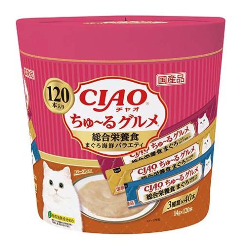 他サイト： いなばペットフード CIAO ちゅ〜るグルメ 総合栄養食 まぐろ海鮮バラエティ 14g×120本 返品種別Bの商品画像