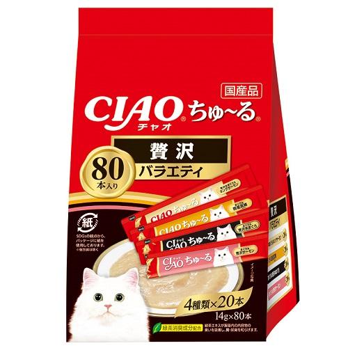 他サイト： いなばペットフード CIAO ちゅ〜る 贅沢バラエティ 14g×80本 返品種別Bの商品画像