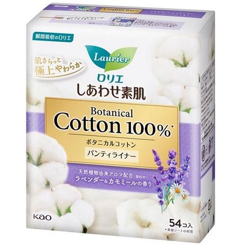 他サイト： 花王 ロリエ しあわせ素肌パンティライナー ボタニカルコットン100% ラベンダー&カモミールの香り 54コ入 返品種別Aの商品画像