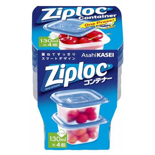 他サイト： 旭化成ホームプロダクツ ジップロックコンテナー正方形130ml 4個入 返品種別Aの商品画像