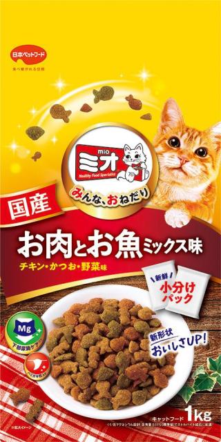 他サイト： 日本ペットフード ミオドライミックス お肉とお魚ミックス味 1kg 返品種別Bの商品画像
