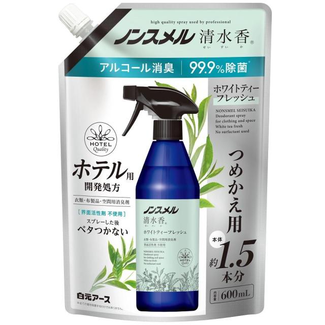 他サイト： 白元アース ノンスメル清水香 ホワイトティーフレッシュの香り つめかえパウチ600mL 返品種別Aの商品画像