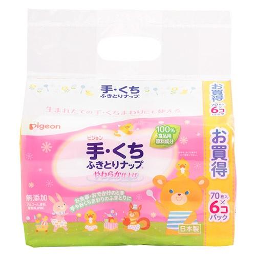 他サイト： ピジョン 手くちふきとりナップ 70枚入6個パック 返品種別Aの商品画像