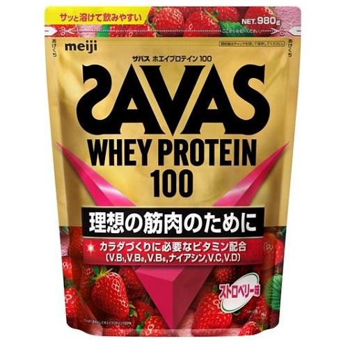他サイト： 明治 ザバスホエイプロテイン100ストロベリー味980g 返品種別Bの商品画像