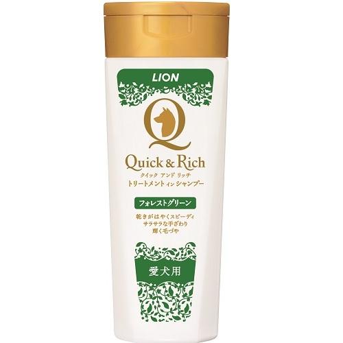 他サイト： ライオン クイック&リッチ トリートメントインシャンプー 愛犬用 フォレストグリーン 200ml 返品種別Bの商品画像