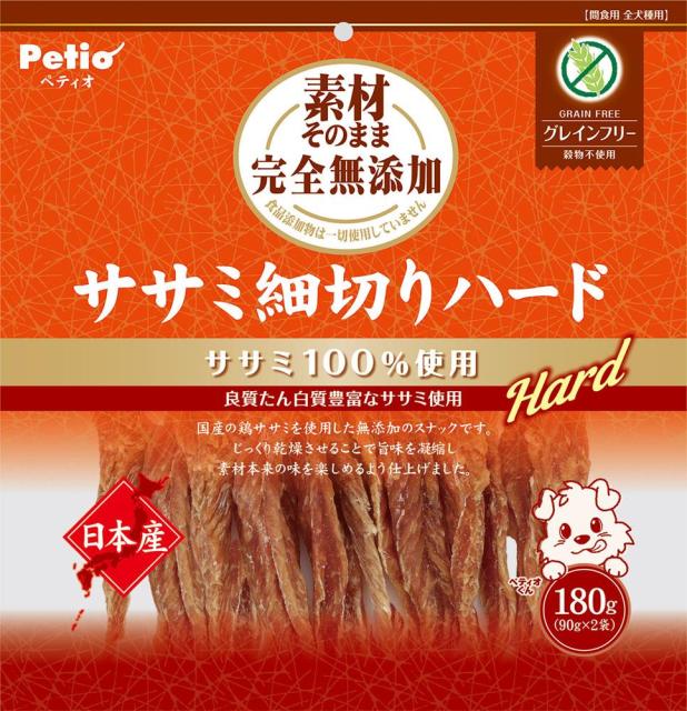 他サイト： ペティオ 素材そのまま 完全無添加 ササミ細切りハード 180g 返品種別Bの商品画像