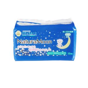 他サイト： ナチュラムーン 生理用ナプキン [多い日の夜用] 羽なし コットン100% 12個入 返品種別Aの商品画像