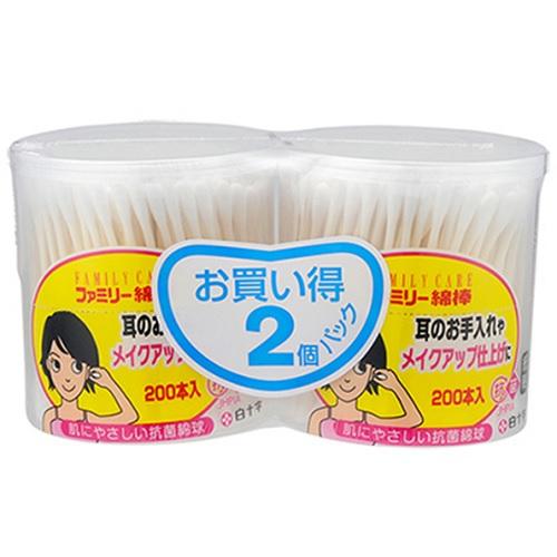 他サイト： 白十字 ファミリー綿棒 200本×2個パック 返品種別Aの商品画像