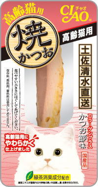 他サイト： ボール売り いなばペット 焼かつお 高齢猫用 かつお節味 1本x6個(ボール販売)YK−22の商品画像