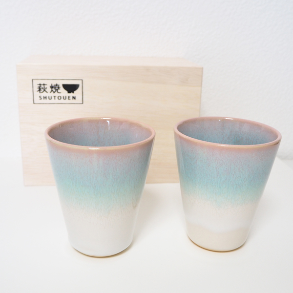 萩焼 陶器 ミント ペアカップ ビールグラス タンブラー ペアセット 木箱入り 日本製 かわいい ペアフリーカップ 結婚祝いの通販はau Pay マーケット オリジ