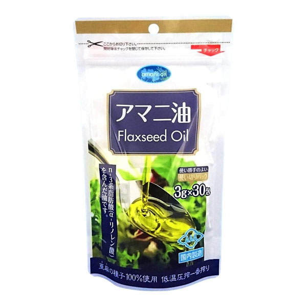 他サイト： アマニ油 分包 3g×30包 - 朝日  ※メール便対応商品の商品画像