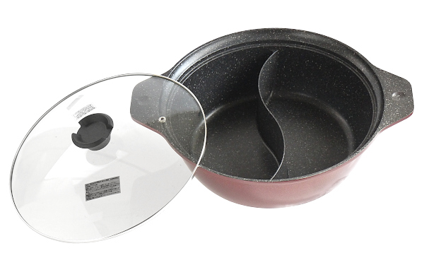 他サイト： 卓上二味鍋 味楽 IH対応 直径28cm ガラス蓋付の商品画像