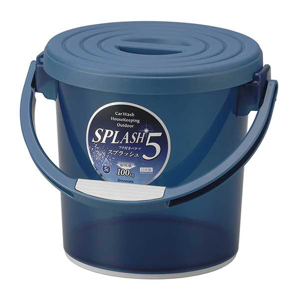 他サイト： フタ付バケツ スプラッシュ5 クリアーブルー 5Lの商品画像