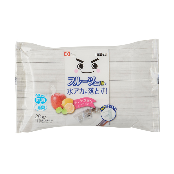 激落ちくん フルーツミックス酸ウエットシート 枚 除菌 消臭 お掃除シート フルーツ 掃除 激落ち シート 水垢 水アカ 水回り 掃除用の通販はau Pay マーケット インテリアパレット