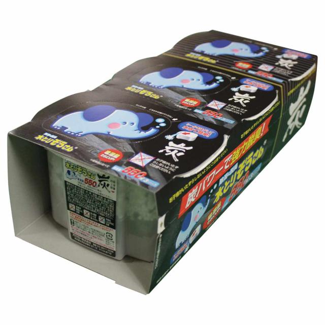 他サイト： 除湿剤 水とりぞうさん 炭 550ml 3個入 ( 置き型 除湿 強力脱臭 防臭 防カビ 吸湿量 550g 3個 タンクタイプ の商品画像