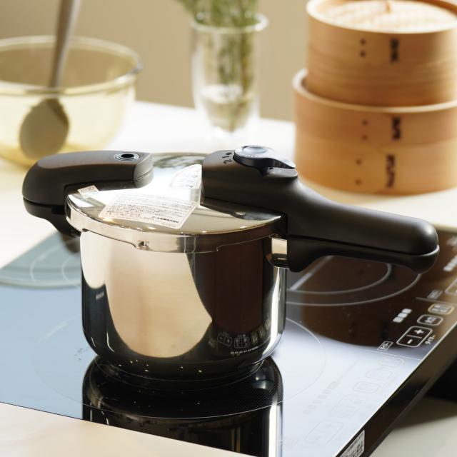 他サイト： 圧力鍋 2.5L IH対応 圧力2段切り替え式 3層底 ステンレス製 ( ガス火 IH 対応 片手圧力鍋 片手鍋 調理器具 調理の商品画像