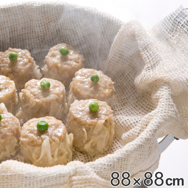 他サイト： 蒸し布 綿100% 4升用 88×88cm ビストロ先生 ( 蒸し料理 ぬか漬け 炊飯ジャー 炊飯ネット 布 ふかし布 キッチンの商品画像