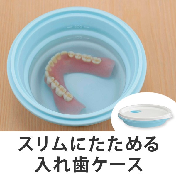 他サイト： 入れ歯 スリムにたためる 入れ歯ケース ( シリコン 入れ歯ポット 入れ歯洗浄 シリコンケース 携帯ケース いれば 差し歯 洗面の商品画像