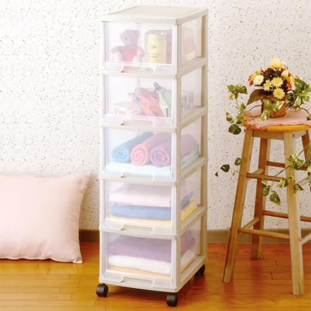 他サイト： 収納ケース ユニフィット 深型 5段 完成品 収納チェスト ( チェスト タンス 収納 引き出し プラスチック 衣装ケース クロの商品画像