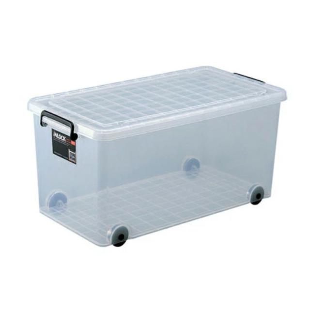 他サイト： 衣装ケース 押入れ用 インロック350M ( キャスター コロ付き フタ付き 衣類収納 収納ケース プラスチック 蓋付 積み重ねの商品画像