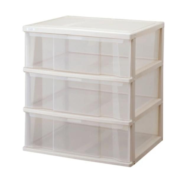 他サイト： コスパクローゼットケース(ワイド) 深3段 ( 衣装ケース 四つ切画用紙 コスパ〔cospa〕クローゼットケース クローゼット収の商品画像