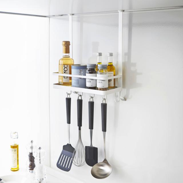 他サイト： 山崎実業 Plate レンジフード調味料ラック プレート ホワイト ( 4903208031288 プレートシリーズ レンジフーの商品画像