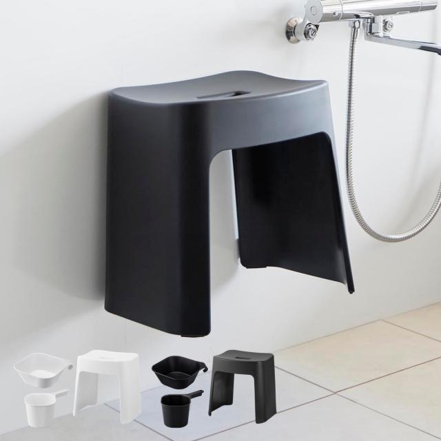 他サイト： 山崎実業 tower 洗いやすいマグネット風呂イス SH32+マグネット&引っ掛け湯おけ+マグネット手おけ セット タワー ( の商品画像