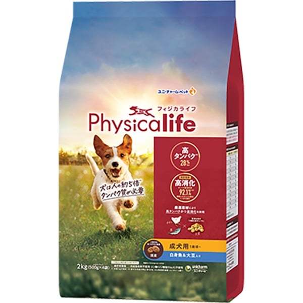 他サイト： Physicalife(フィジカライフ) 成犬用 1歳頃〜 白身魚&大豆入り 2kgの商品画像