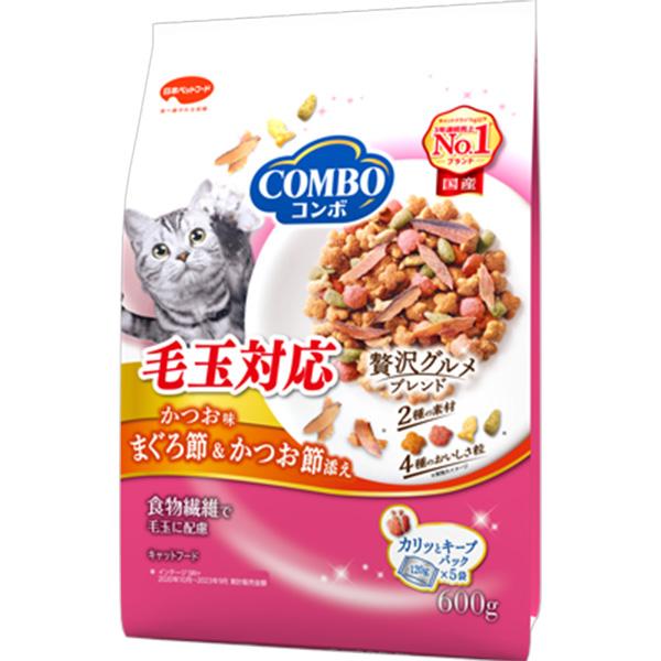 他サイト： コンボ キャット 毛玉対応 かつお味 まぐろ節&かつお節添え 600g(120g×5袋)の商品画像