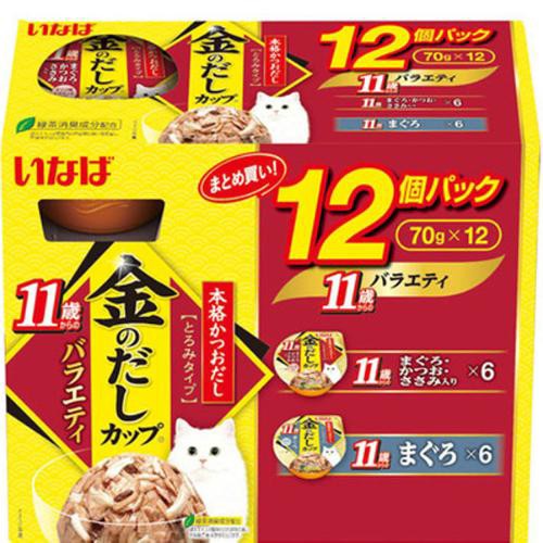 他サイト： 金のだしカップ 11歳からのバラエティ 70g×12個パックの商品画像