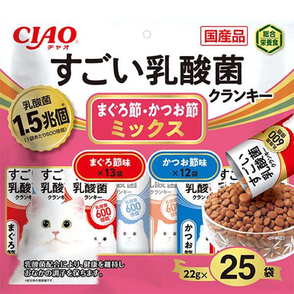 他サイト： チャオ すごい乳酸菌 クランキー まぐろ節・かつお節ミックス 22g×25袋の商品画像