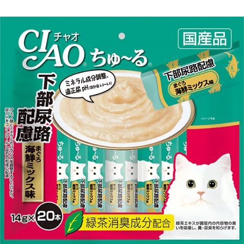 他サイト： チャオ ちゅ〜る 下部尿路配慮 まぐろ 海鮮ミックス味 14g×20本[ちゅーる]の商品画像