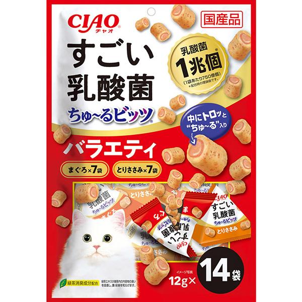 他サイト： チャオ すごい乳酸菌 ちゅ〜るビッツ バラエティ 12g×14袋 [ちゅーる]の商品画像