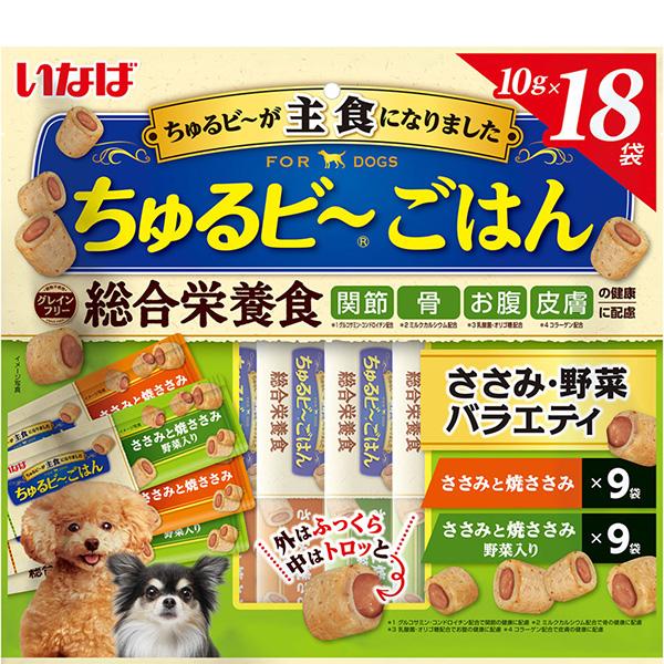 他サイト： いなば ちゅるビ〜ごはん ささみ・野菜バラエティ 10g×18袋の商品画像