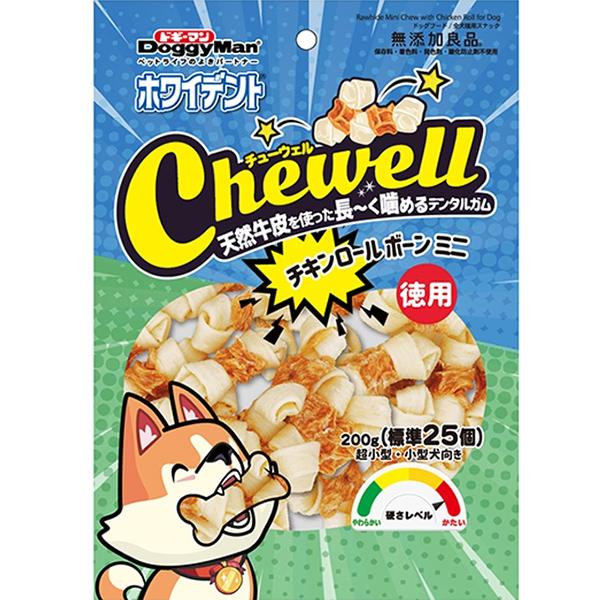 他サイト： 【SALE】ホワイデント Chewell チキンロールボーンミニ 徳用 200g(標準25個)の商品画像