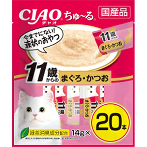 他サイト： チャオ ちゅ〜る 11歳からのまぐろ・かつお 14g×20本 [ちゅーる]の商品画像