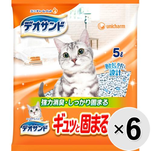 他サイト： 【SALE】【ケース販売】デオサンド ギュッと固まる紙砂 5L×6袋の商品画像