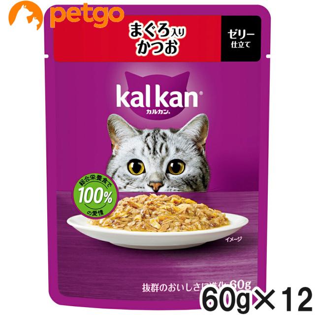 他サイト： カルカン パウチ まぐろ入りかつお 60g×12袋【まとめ買い】の商品画像
