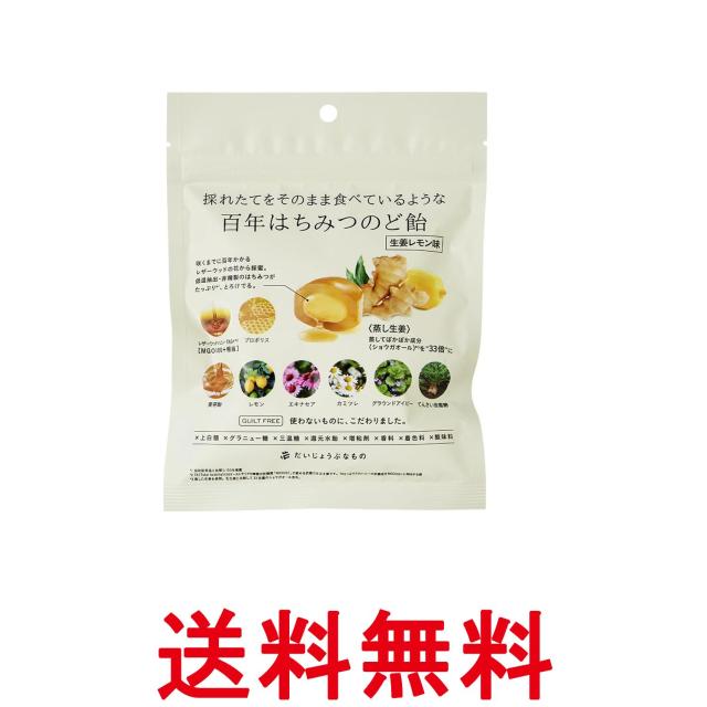 他サイト： だいじょうぶなもの 百年はちみつのど飴 生姜レモン味 51g レザーウッドハニー+ハーブキャンディ 送料無料の商品画像