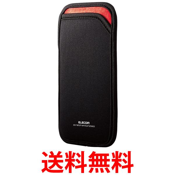 他サイト： エレコム P-05SNCBK ブラック スマホポーチ 1台収納 Lサイズ スリップインタイプ 背面ポケット付  送料無料の商品画像