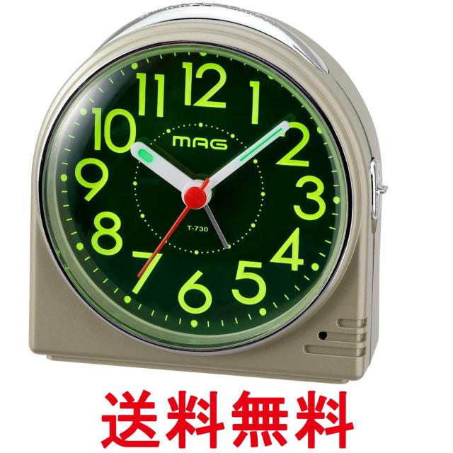 他サイト： MAG(マグ) T-730 CGM-Z シャンパンゴールド 目覚まし時計 置き時計 小型 小さい アナログ アラーム スヌーズ の商品画像
