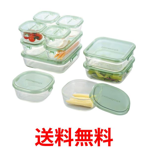 他サイト： イワキ PS-PRN-11G グリーン 耐熱ガラス 保存容器 11個セット パック&レンジ iwaki 送料無料の商品画像