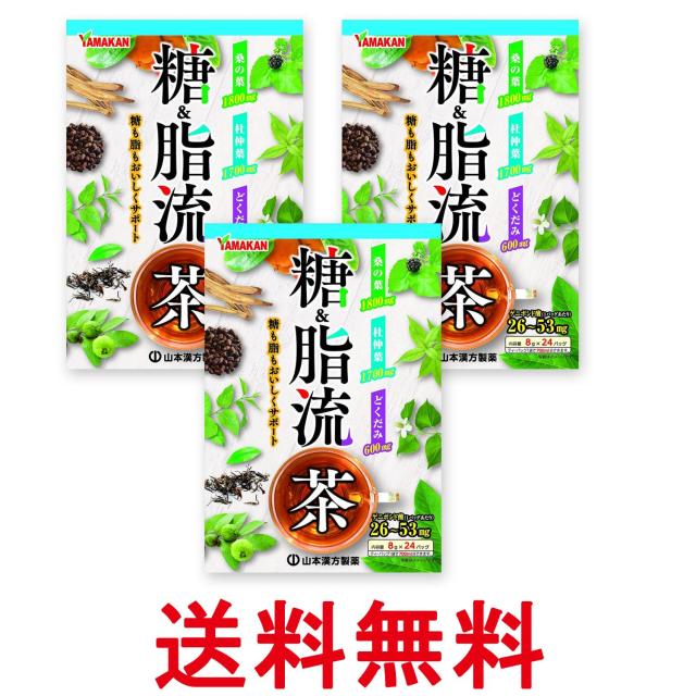 他サイト： 3個セット 山本漢方製薬 糖&脂流茶 8g x 24包 送料無料の商品画像