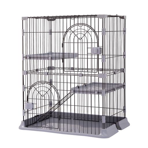 他サイト： PETTOM 猫 ケージ キャットケージ 2/3段 猫ゲージ ワイド扉 多頭飼い 脱走防止 留守番 保護 脱走防止 多頭飼い 多の商品画像