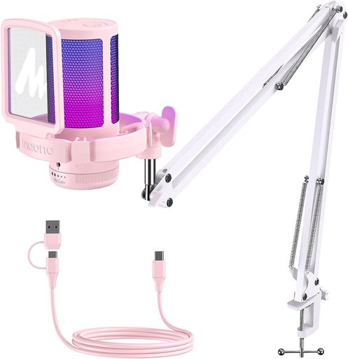 他サイト： MAONO USB コンデンサーマイク ゲーミングマイク PC マイク ノイズキャンセリング ミュートボタン 単一指向 RGBラの商品画像