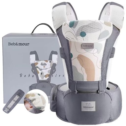 他サイト： 【ベビーアムール】BEBAMOUR 抱っこひも ヒップシート 軽量 通気メッシュ ベビーキャリア 前向き抱っこ おんぶ 6WAYの商品画像