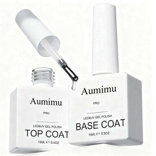 他サイト： AUMIMU ジェルネイル ,トップコート ベースコート 15ML 2本 セット ノンワイプ 拭き取り不要 大容量 UV/LEDの商品画像